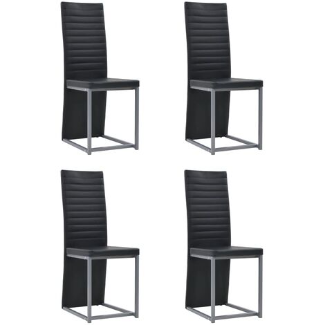 Chaises de salle à manger 4 pcs Noir Similicuir Chaises de salle à manger 4 pcs Noir Similicuir