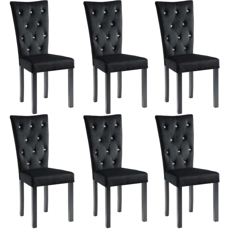 Chaises à manger lot de 6 noir velours Vidaxl