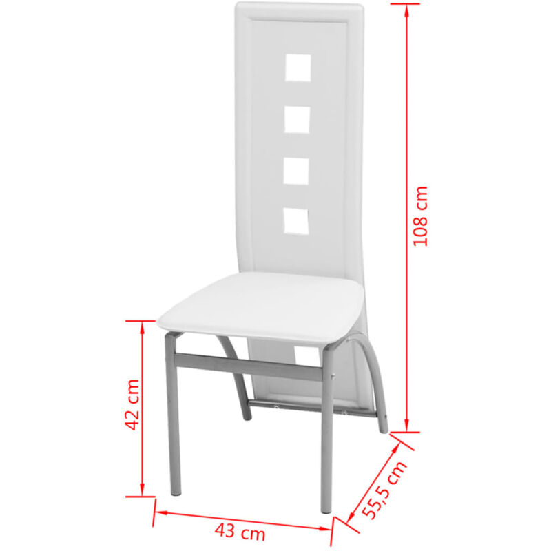 Chaises de salle à manger 6 pcs Blanc Similicuir Chaises de salle à manger 6 pcs Blanc Similicuir