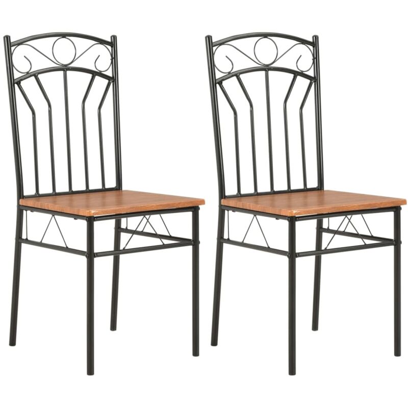 Chaises à manger lot de 2 marron mdf Vidaxl