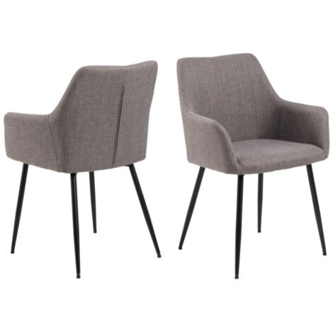 Chaises de salle à manger à accoudoirs en tissu (lot de 2) - YSA