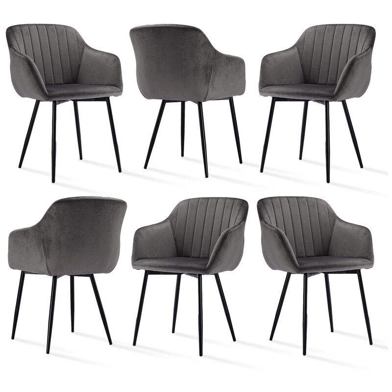 Goeurvant - Chaises de salle à manger minimalistes avec assise large et accoudoirs ergonomiques, combinaison de confort et d'élégance - Lot de 6