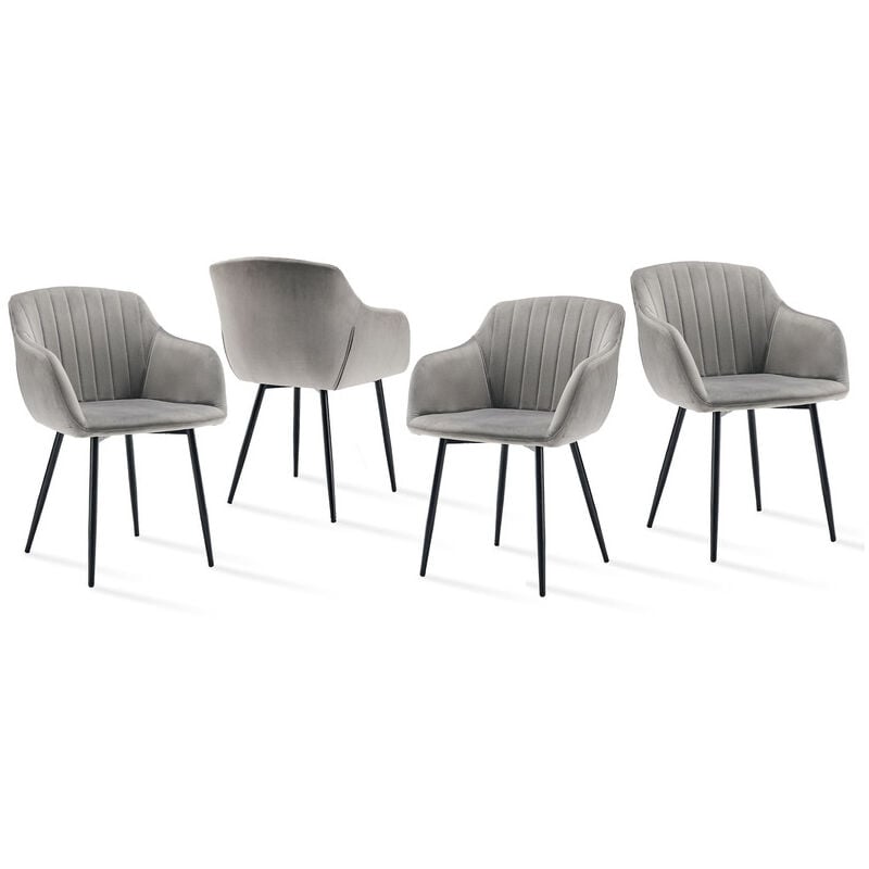 Goeurvant - Chaises de salle à manger minimalistes avec assise large et accoudoirs ergonomiques, combinaison de confort et d'élégance - Lot de 4