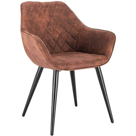 Chaises de salle à manger avec accoudoirs marron - Marron