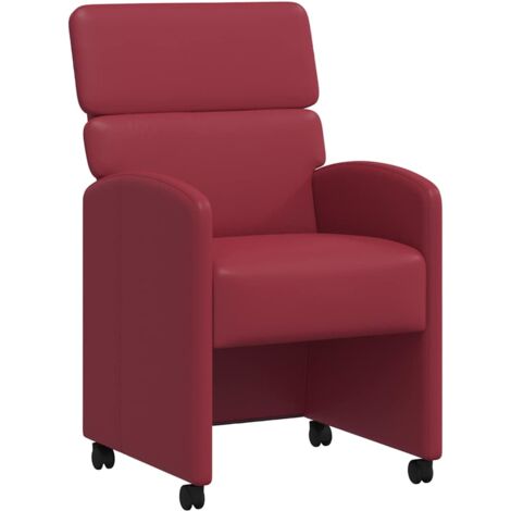 Chaises de Salle à Manger avec Roues 2 pcs Rouge bordeaux CFW659865