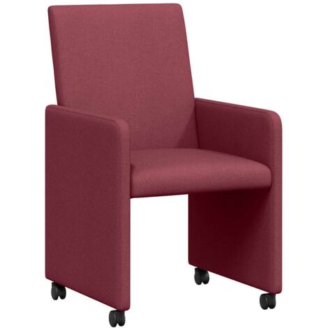 Chaises de Salle à Manger avec Roues 2 pcs Rouge bordeaux CFW687627