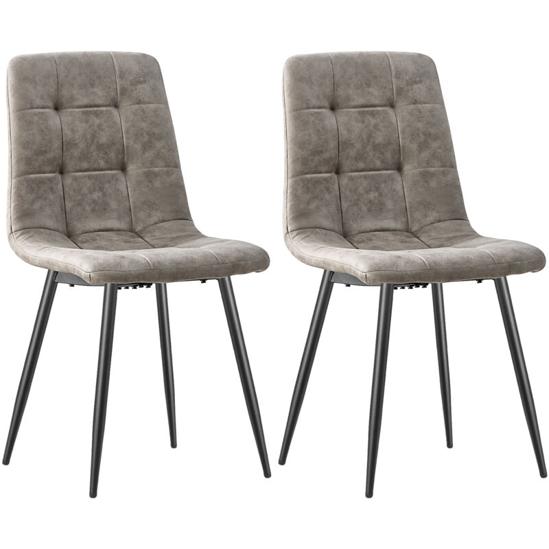 Lewe - Lot de 2 Chaises de Salle à Manger, Chaises de Cuisine en Tissu Technologique -Taupe