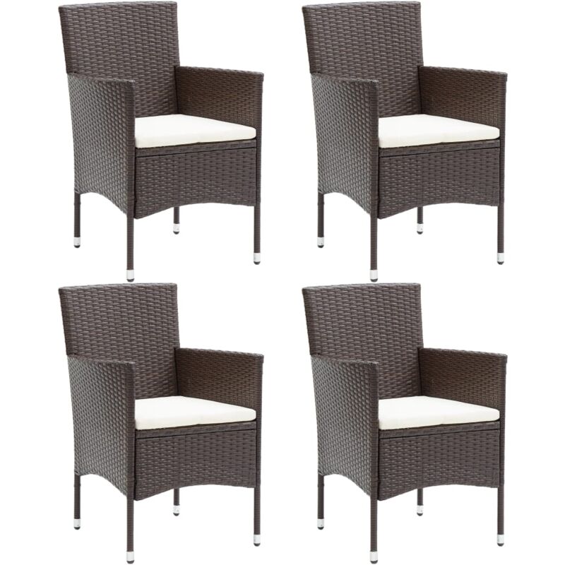 Vidaxl - Chaises de salle à manger de jardin 4 pcs Résine tressée Marron