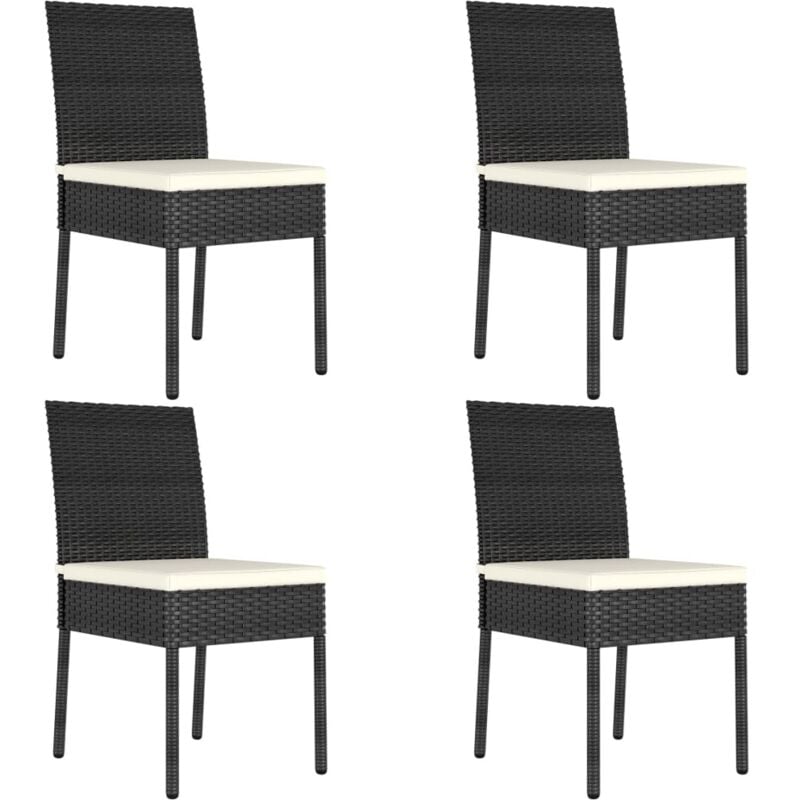 Vidaxl - Chaises à manger de jardin lot de 4 Résine tressée Noir