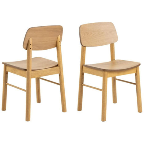 Chaises de salle à manger en bois naturel (lot de 2) - IZIA