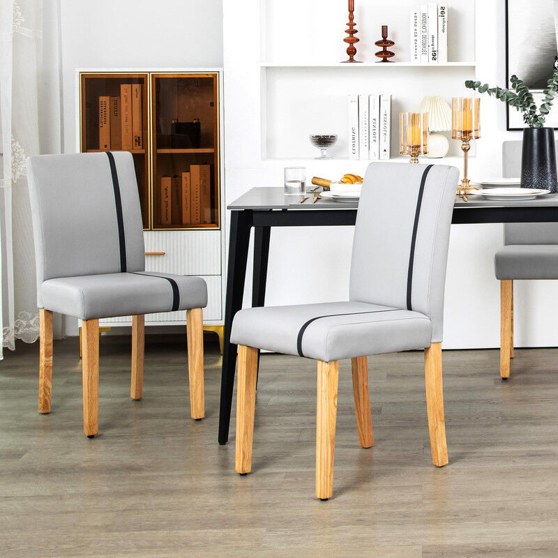 Dyhome - Chaises de salle à manger (lot de 2), chaises de cuisine en cuir pu, chaises de salle à manger à haut dossier, chaises de salle à manger en