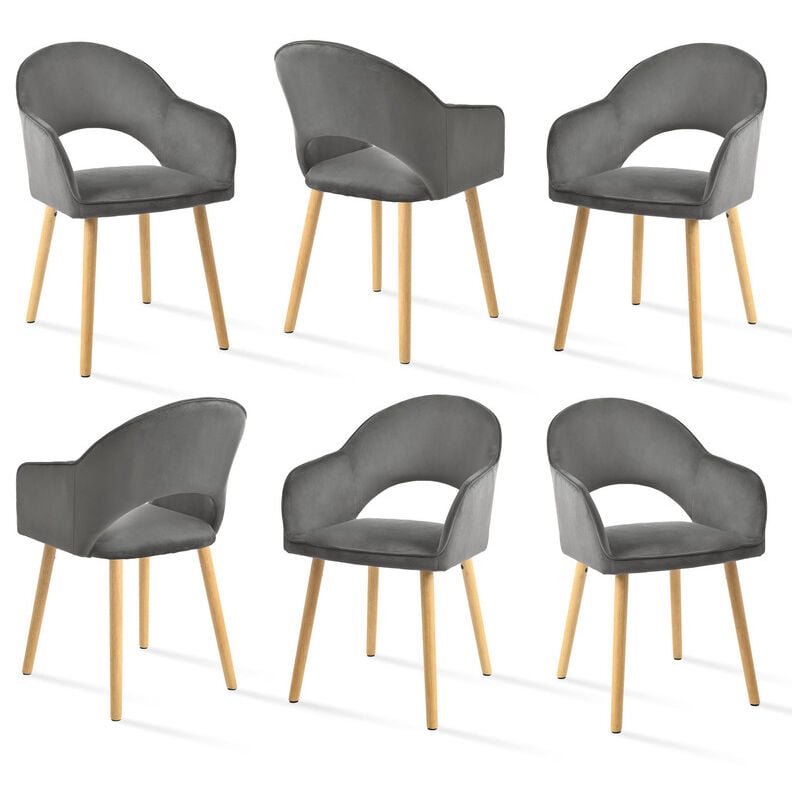 Goeurvant - Chaises de salle à manger confortables avec dossier en forme de croissant et accoudoirs ergonomiques, L'alliance parfaite de soutien et