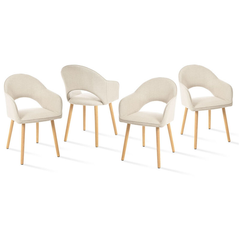 Goeurvant - Chaises de salle à manger confortables avec dossier en forme de croissant et accoudoirs ergonomiques, L'alliance parfaite de soutien et
