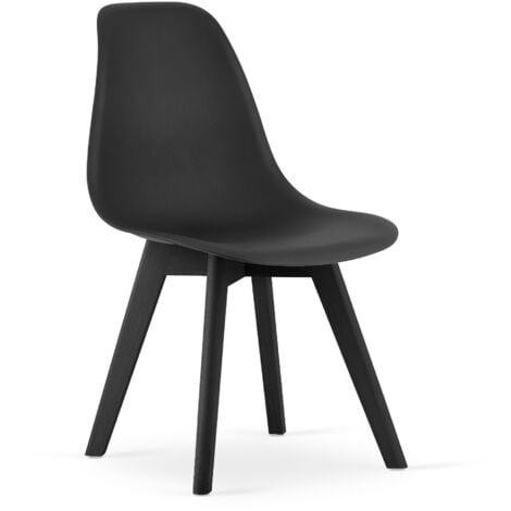 VIKING CHOICE Chaises de salle à manger KITO - lot de 4 - noir - avec piètement noir