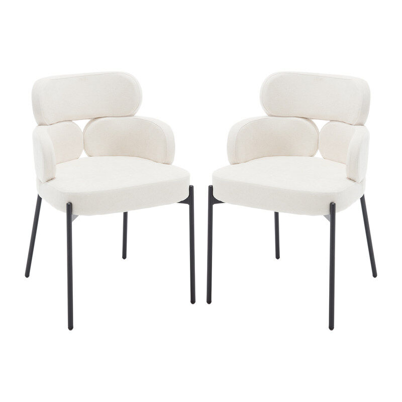 Wahson Office Chairs - Chaises de Salle à Manger Lot de 2 Chaise de Salon en Chenille Chaise de Cuisine Moderne avec Pied Doré Chaise avec Coussin