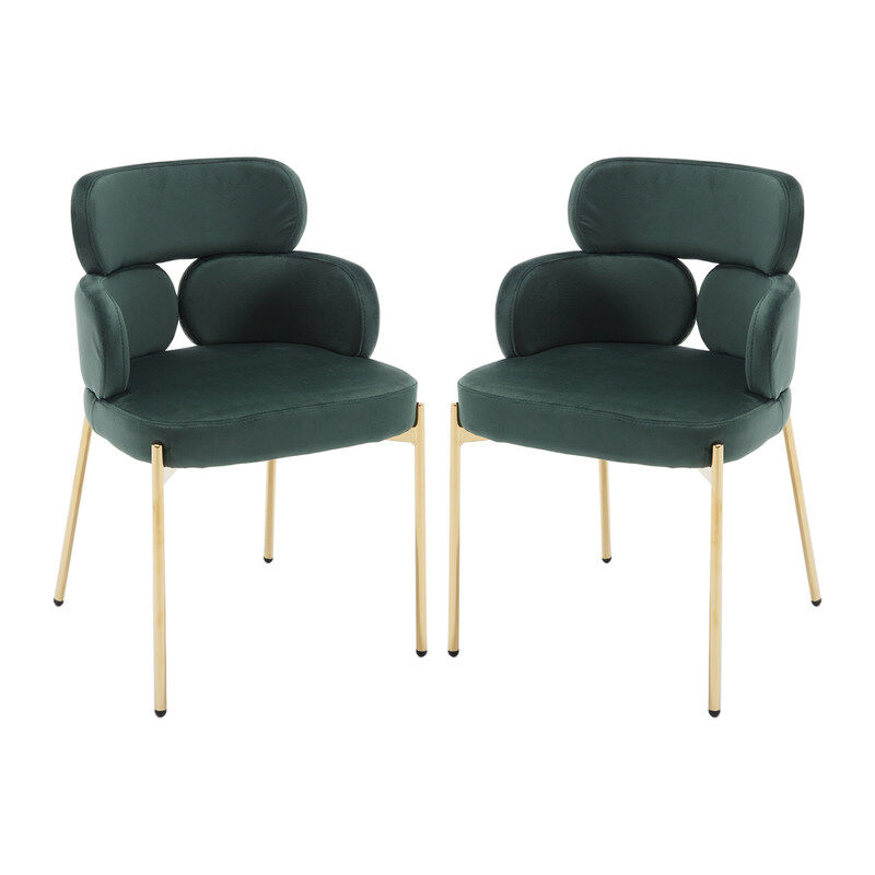 Wahson Office Chairs - Chaises de Salle à Manger Lot de 2 Chaise de Salon en Velours Chaise de Cuisine Moderne avec Pied Doré Chaise de Salon avec