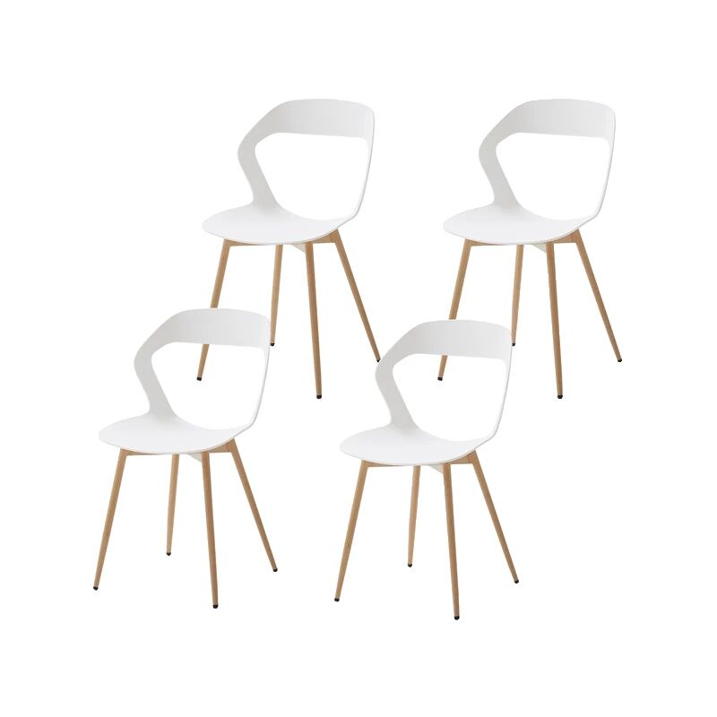 Chaises de salle à manger motif creux moderne simple blanc
