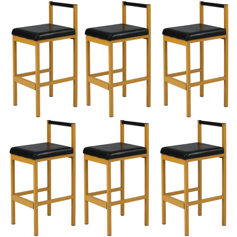 Chaises de salle à manger noires et dorées - 6 pièces