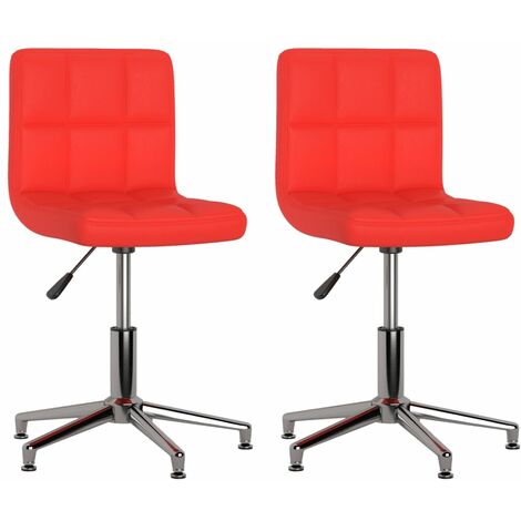 Chaises de salle à manger pivotantes 2 pcs Rouge Similicuir 3