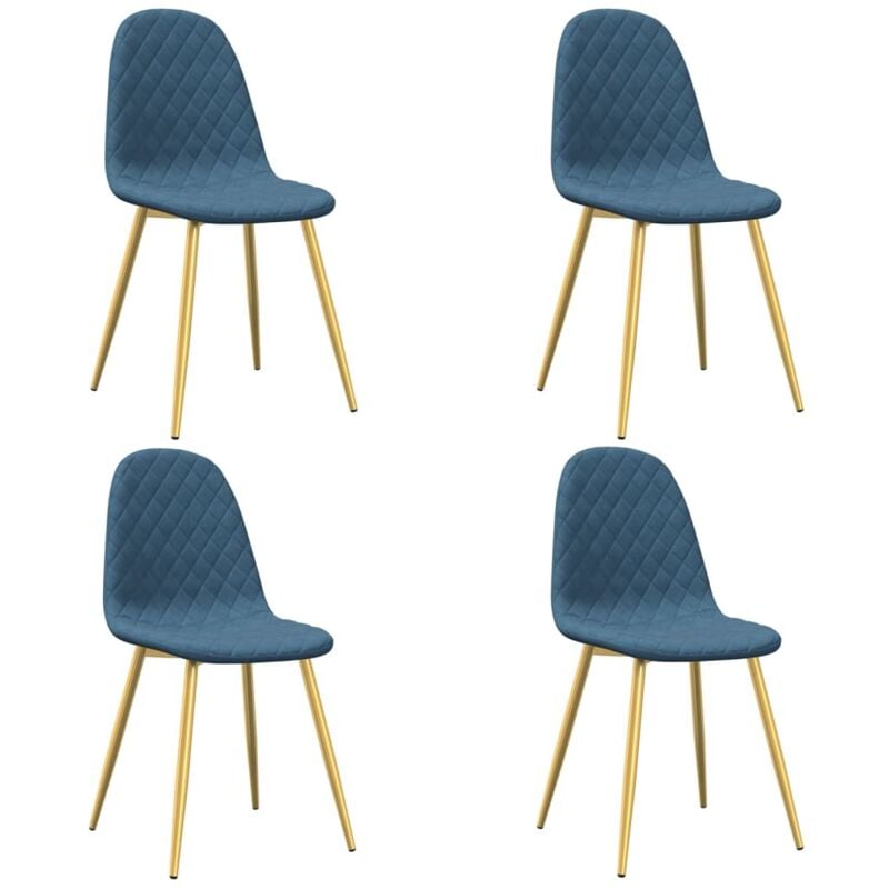 Chaises à manger lot de 4 Bleu Velours - Vidaxl