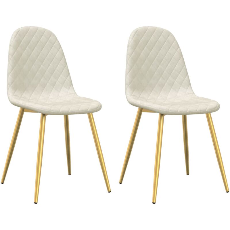 Vidaxl - Chaises à manger lot de 2 crème velours