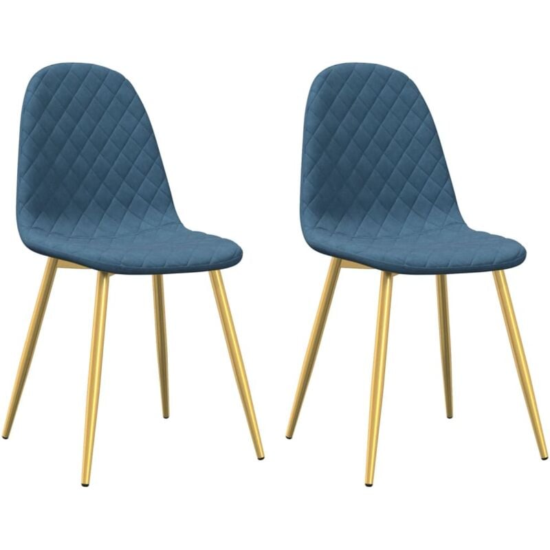 Chaises à manger lot de 2 Bleu Velours Vidaxl