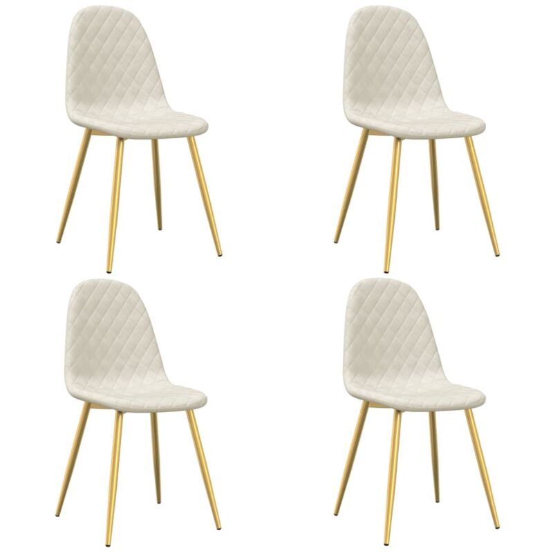 Chaises à manger lot de 4 crème velours Vidaxl
