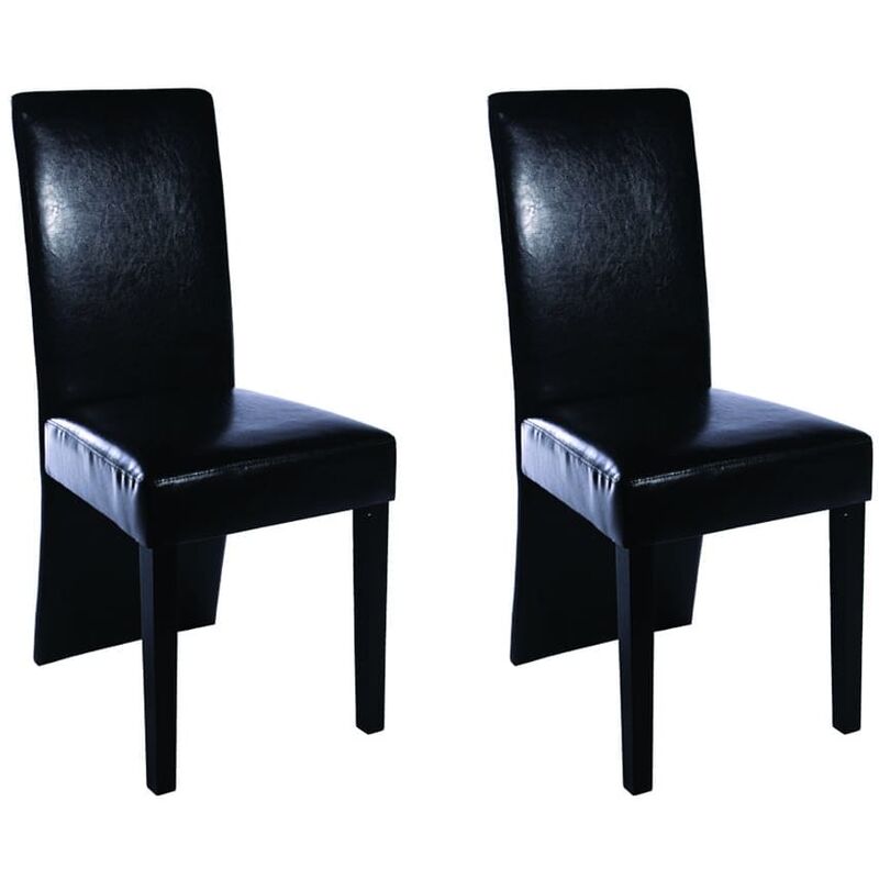 Vidaxl - inlife Chaises de salle à manger 2 pcs Noir Similicuir - Noir