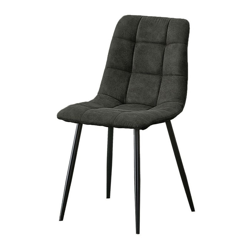 Clipop - Chaises de Salle à Manger Lot de 2 Chaise de Cuisine Assise rembourrée en Similicuir et Pieds en métal, Gris