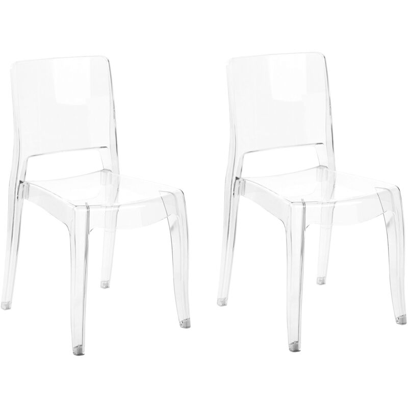 Beliani - Lot de 2 Chaises de Salle à Manger Transparentes en Polycarbonate Elégante westbridge