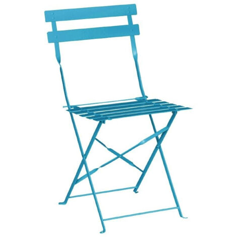 Chaises de Terrasse Bleu Turquoise en Acier - Lot de 2 - Bolero