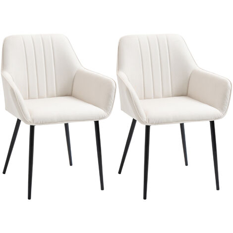 Lot de 2 chaises de visiteur style scandinave lin