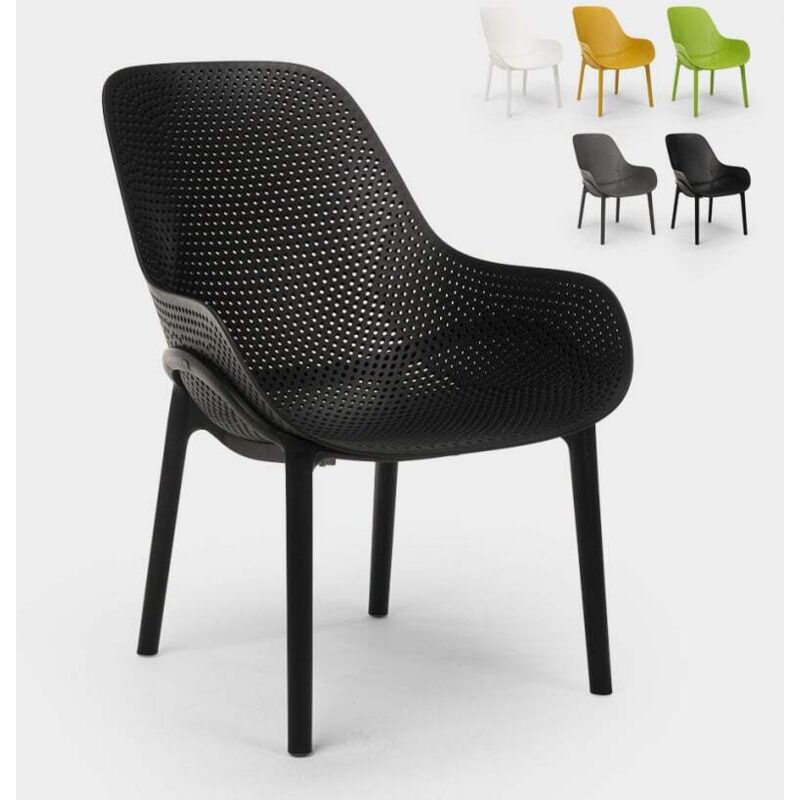 Chaise de cuisine bar jardin et restaurant au design moderne Majestic - Noir