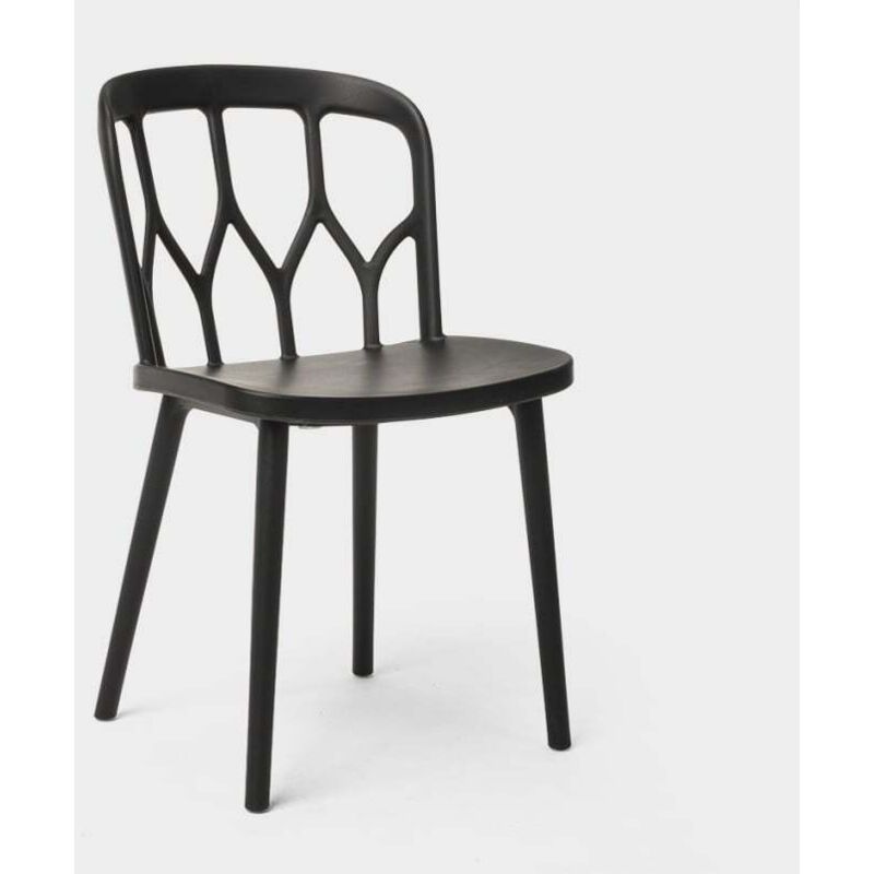 Chaise de bar cuisine et jardin au design moderne Flow - Noir