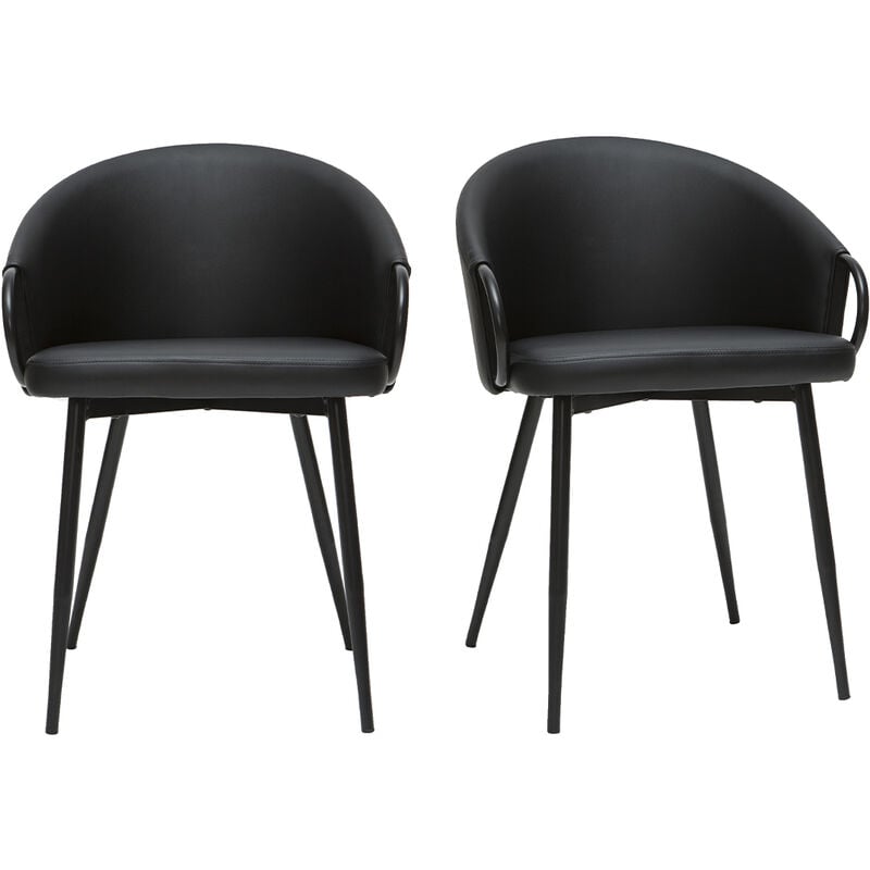 Miliboo - Chaises design noires (lot de 2) precio