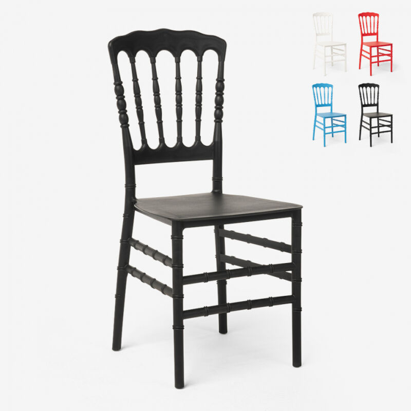 Chaises design traditionnel pour cérémonies, restaurants et mariages Napoleon X | Noir