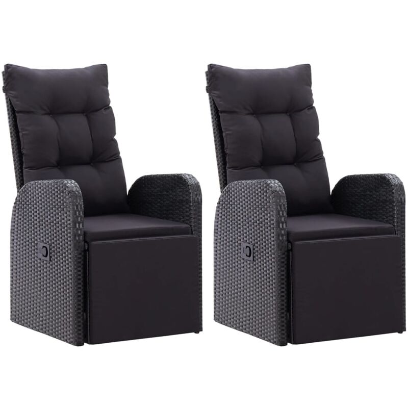 Vidaxl - Chaises de jardin inclinables coussins lot de 2 Résine tressée