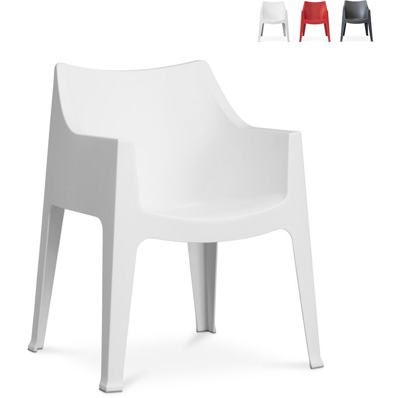 Scabdesign - Chaises d'intérieur et d'extérieur Fauteuils avec accoudoirs Scab Coccolona | Blanc