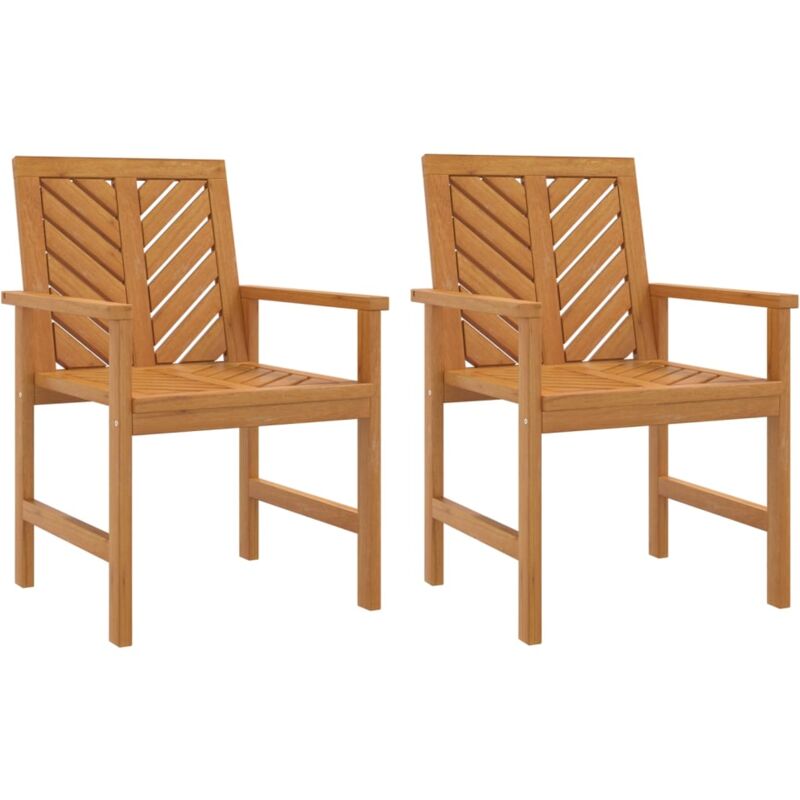 Chaises à manger de jardin lot de 2 bois massif d acacia