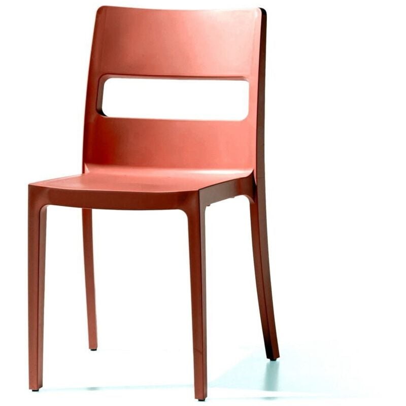 Scab Design - Chaise de jardin, 6 chaise sai Terracotta en Plastique