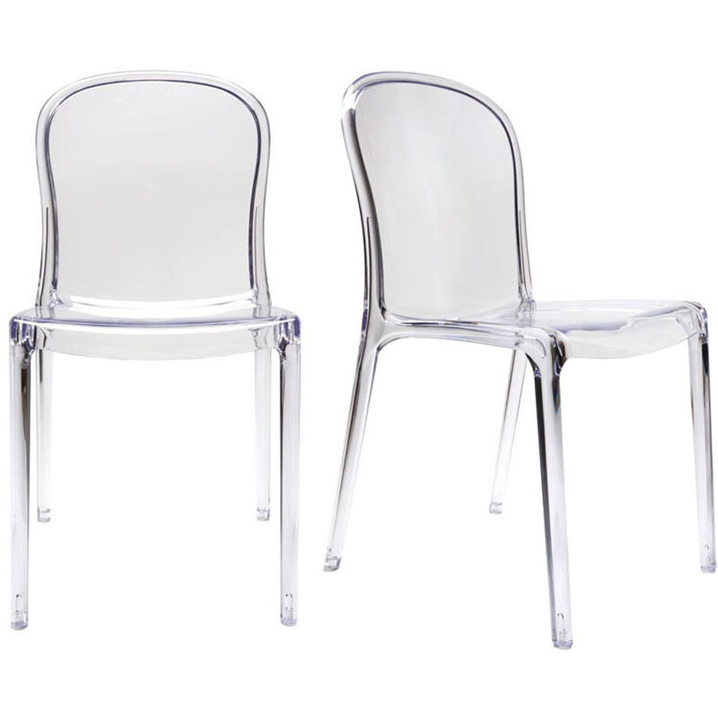 Miliboo - Chaises empilables design transparentes (lot de 2) thalysse