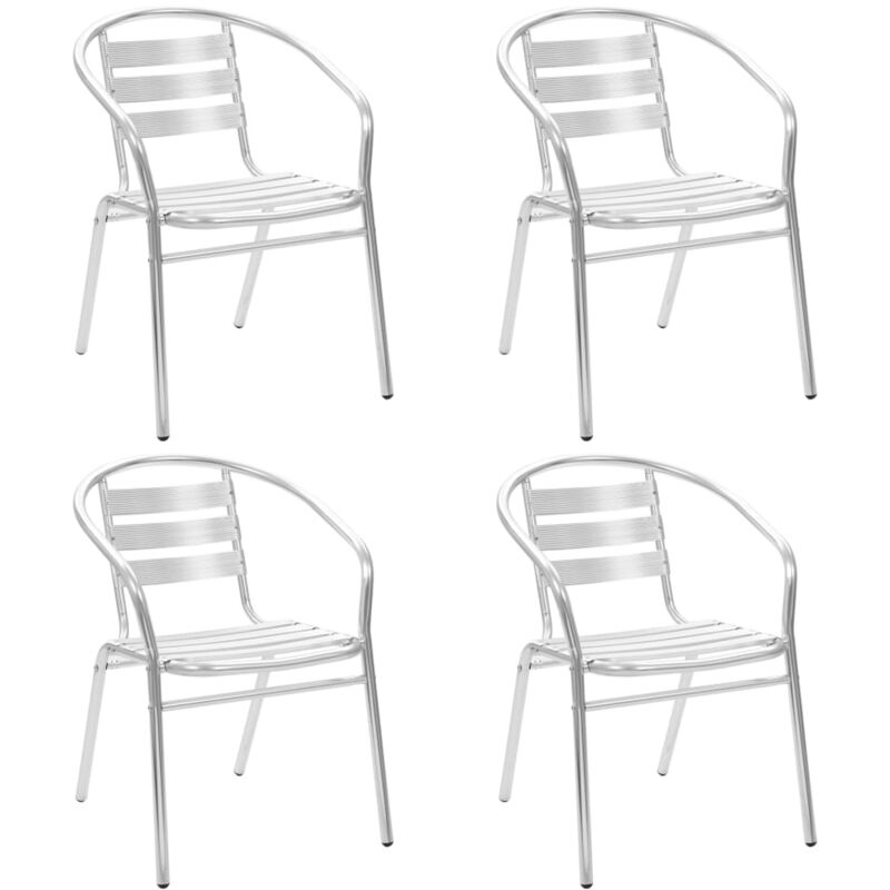 Vidaxl - Chaises empilables d'extérieur 4 pcs Aluminium