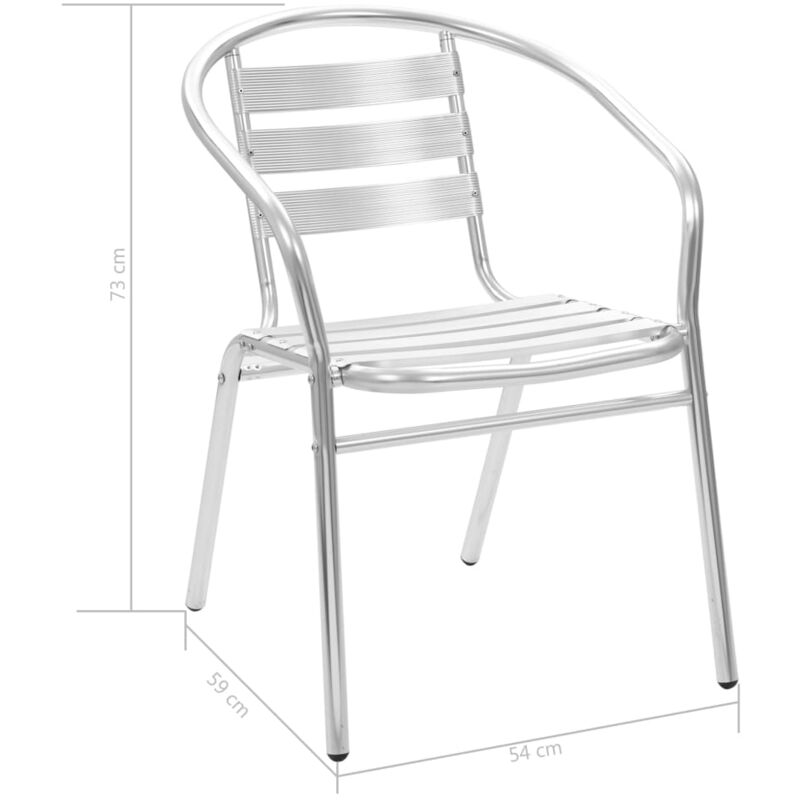 Chaises empilables d'extérieur 4 pcs Aluminium Chaises empilables d'extérieur 4 pcs Aluminium