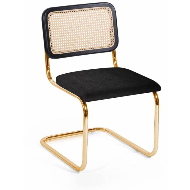 Ventemeublesonline - chaise skol gold velvet