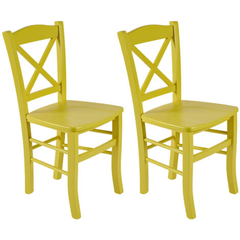Chaises en hêtre massif couleur pop (lot de 2) - CLAYTON