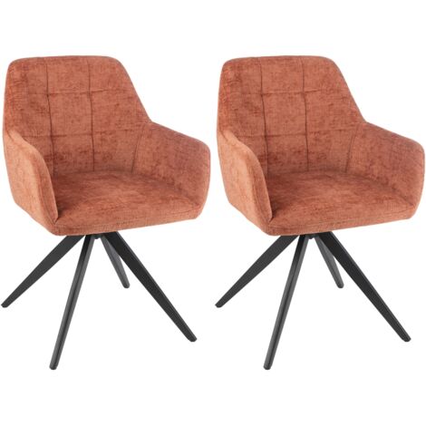 Chaises en métal et velours texturé (lot de 2) - LUCIE