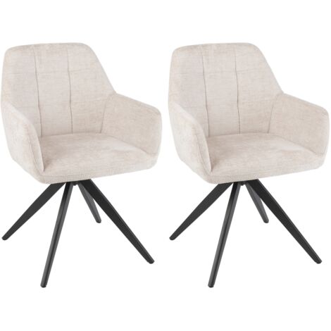 Chaises en métal et velours texturé (lot de 2) - LUCIE