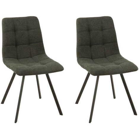 Chaises en tissu et en métal noir (lot de 2) - OLIVIA
