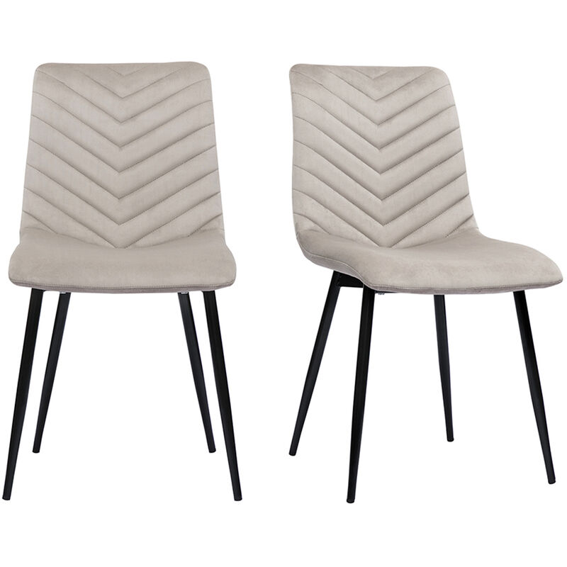 Miliboo - Chaises design en tissu velours taupe et métal noir (lot de 2) pumpkin