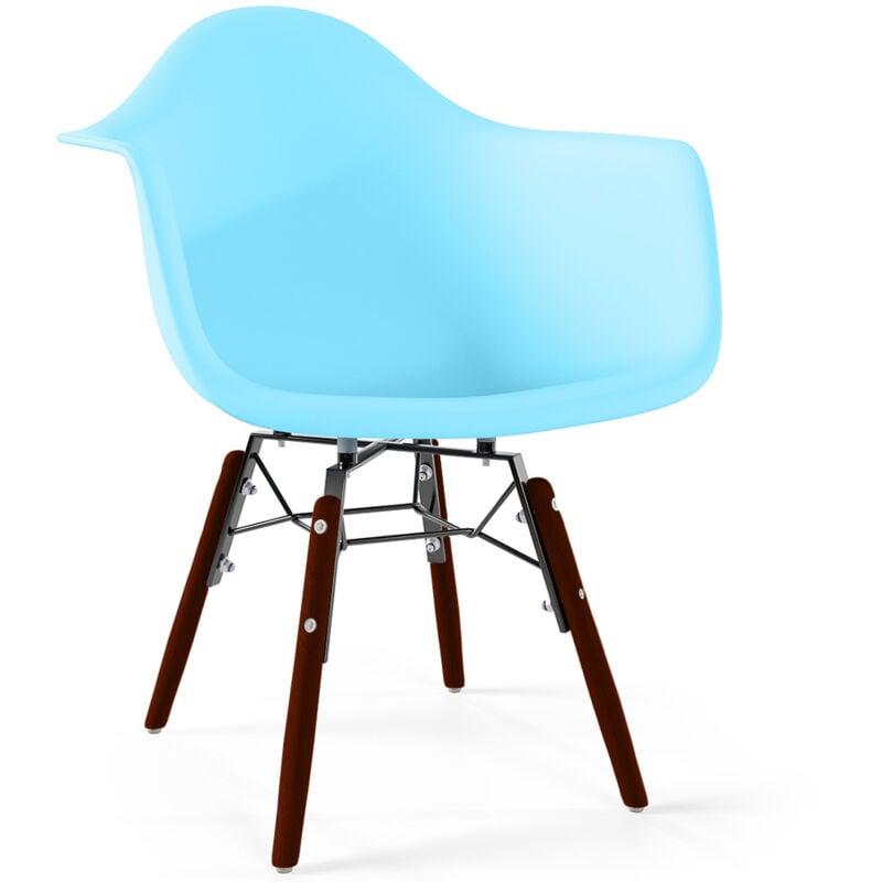 Chaises Enfant - Design Scandinave - Pieds en Bois Foncé - Nordika Bleu clair